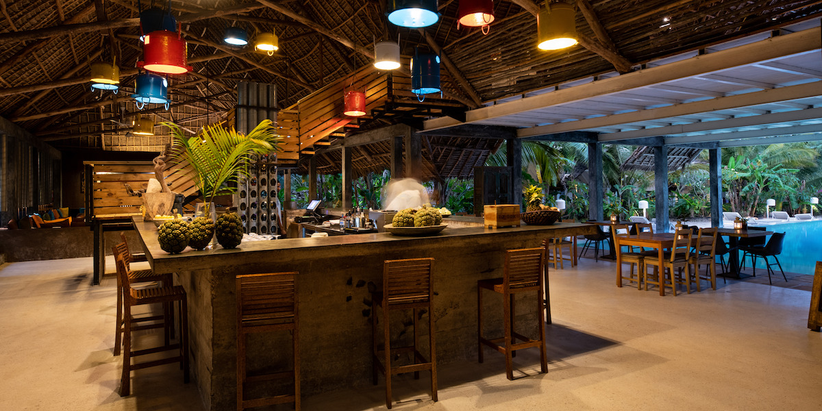 Bar area facing at Fun Beach Hotel Zanzibar