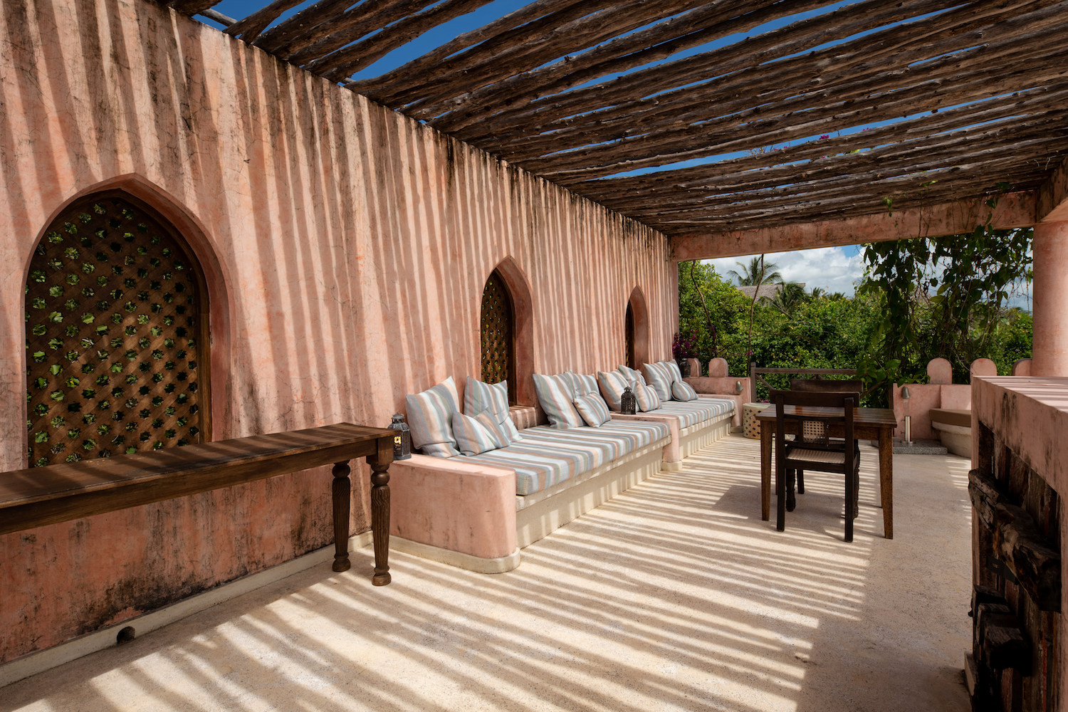 Qambani Luxury Resort Zanzibar Hotel - Sundowner Villa rooftop with shade and seating area
