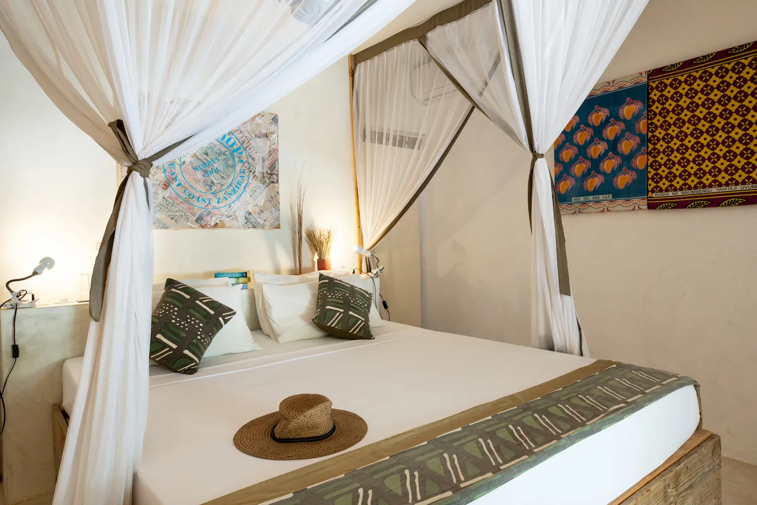 Zanzibar hotel The Loop Beach Resort bedroom with double bed with mosquito net Our Zanzibar Hotel Group