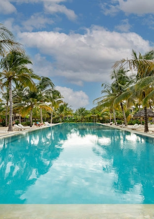 Zanzibar hotel La Luna Suite Apartments swimming pool in the centre of the property Our Zanzibar Hotel Group