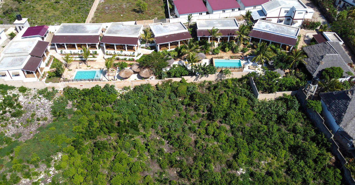 Our Zanzibar Group Nyumbani Residence aerial view showing property