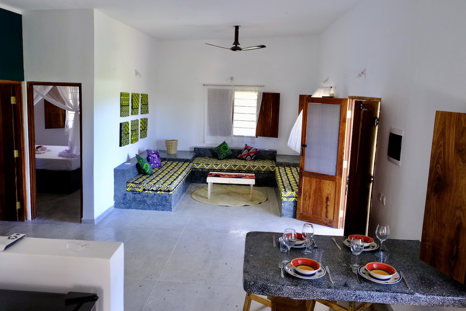 Our Zanzibar Group Nyumbani Residence lounge and dining area
