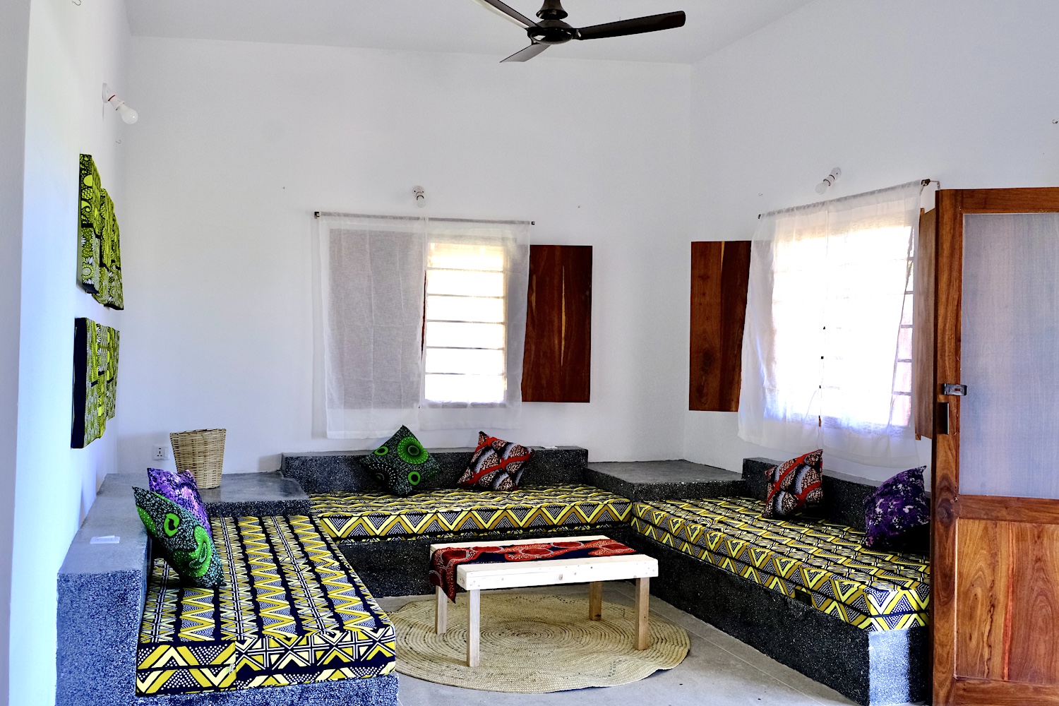Our Zanzibar Group Nyumbani Residence lounge area with three sofas