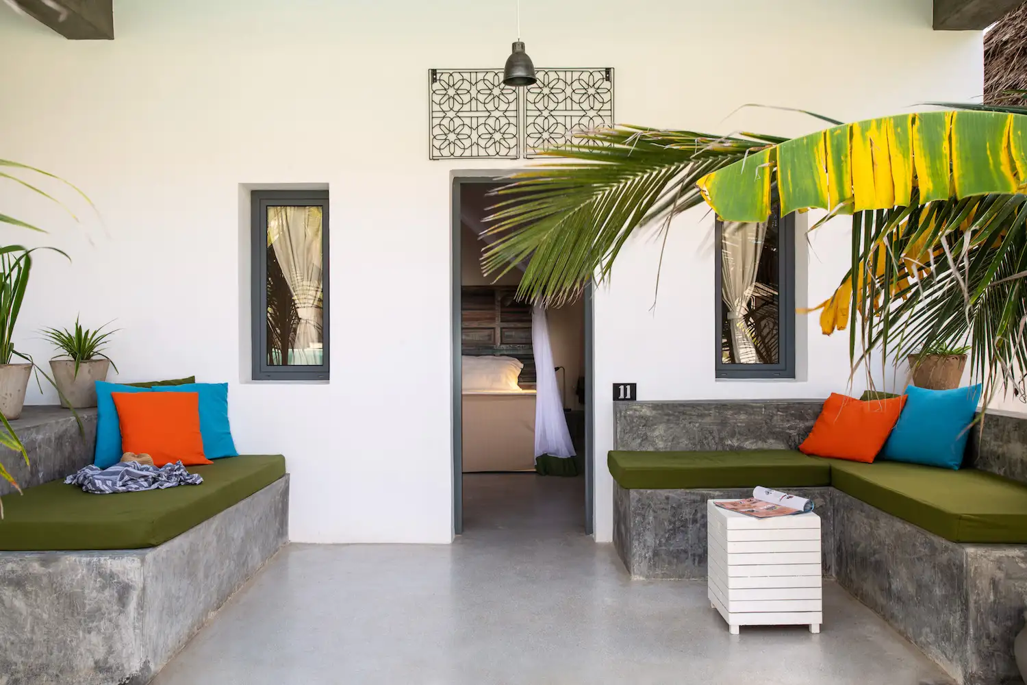 Casa Beach Hotel Zanzibar first floor room veranda with couches and table